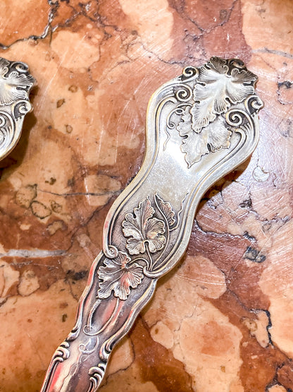 Antique 1906 American Silver Co. "Moselle" Silver Plated Fork Spoon Salad Set