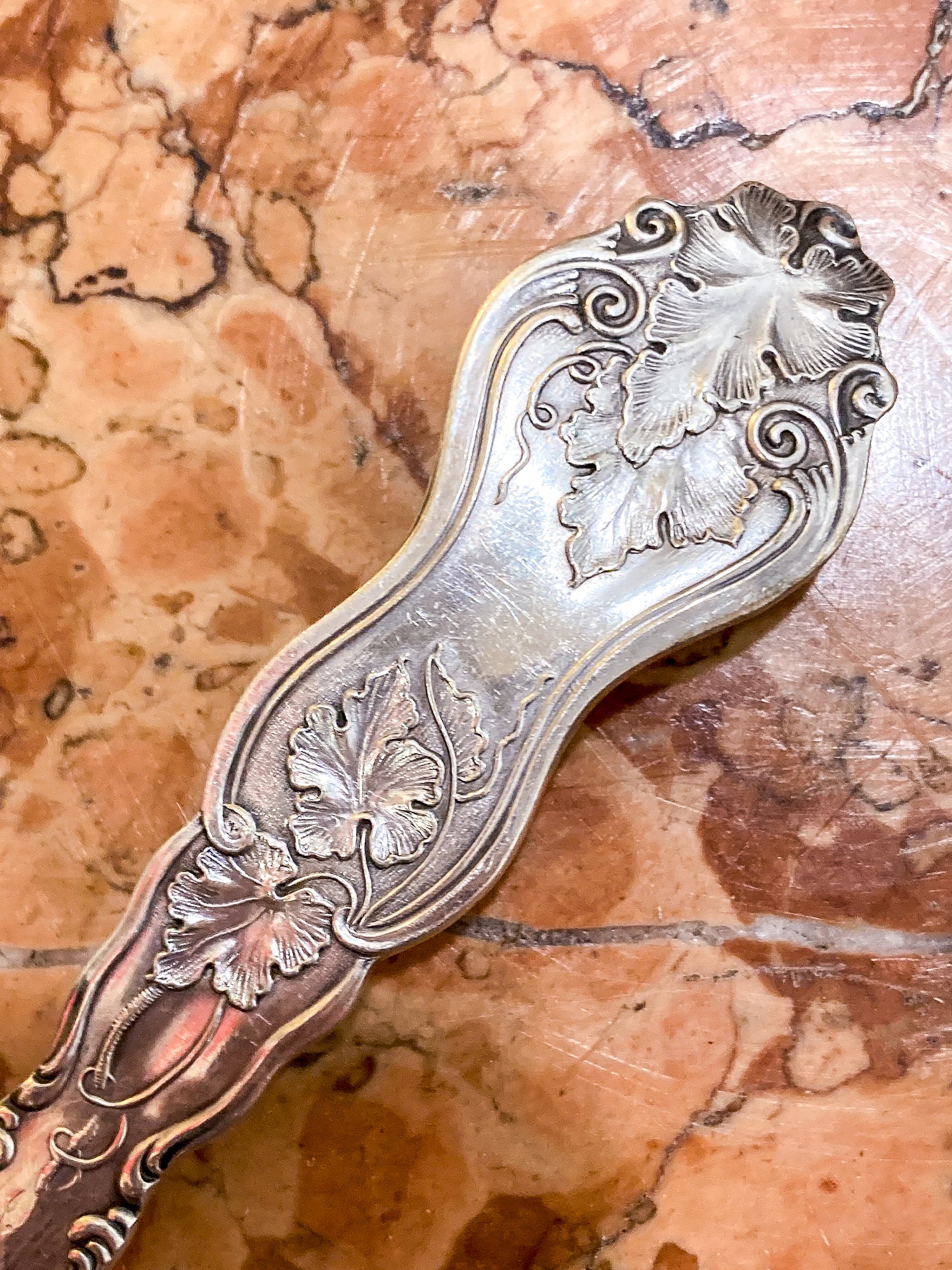 Antique 1906 American Silver Co. "Moselle" Silver Plated Fork Spoon Salad Set