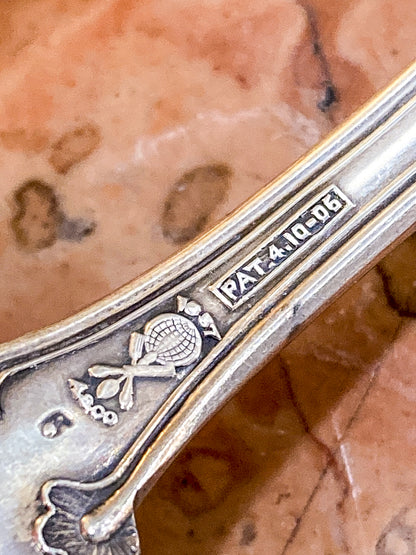 Antique 1906 American Silver Co. "Moselle" Silver Plated Fork Spoon Salad Set