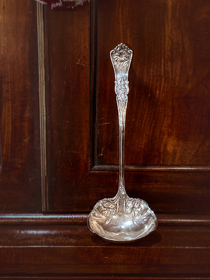 Antique Silver Plate Gloria Lily Pattern Art Nouveau WM A Rogers Punch Ladle