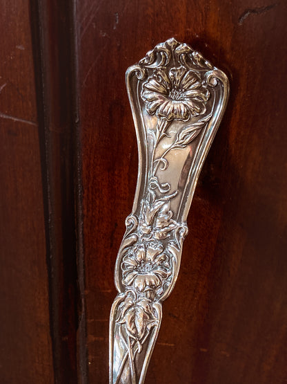 Antique Silver Plate Gloria Lily Pattern Art Nouveau WM A Rogers Punch Ladle