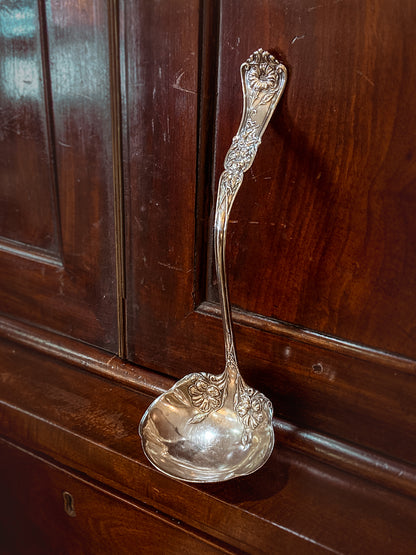 Antique Silver Plate Gloria Lily Pattern Art Nouveau WM A Rogers Punch Ladle