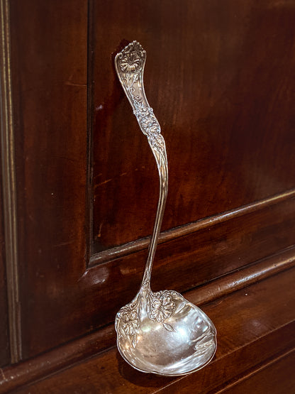 Antique Silver Plate Gloria Lily Pattern Art Nouveau WM A Rogers Punch Ladle