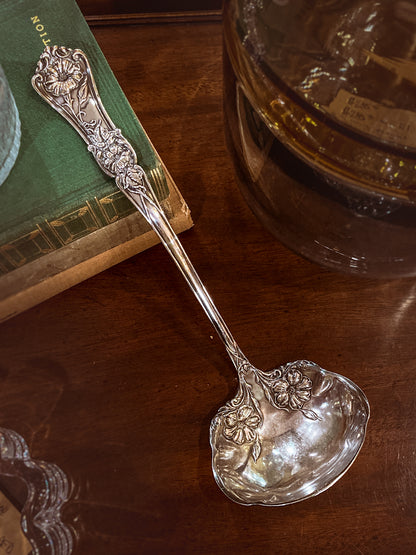 Antique Silver Plate Gloria Lily Pattern Art Nouveau WM A Rogers Punch Ladle