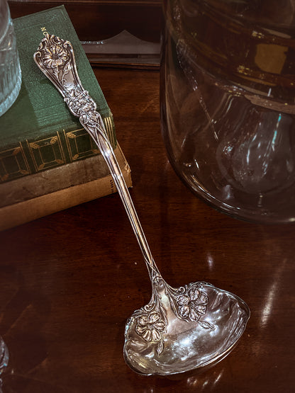 Antique Silver Plate Gloria Lily Pattern Art Nouveau WM A Rogers Punch Ladle