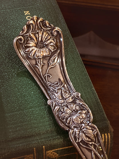 Antique Silver Plate Gloria Lily Pattern Art Nouveau WM A Rogers Punch Ladle