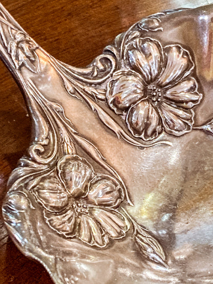 Antique Silver Plate Gloria Lily Pattern Art Nouveau WM A Rogers Punch Ladle