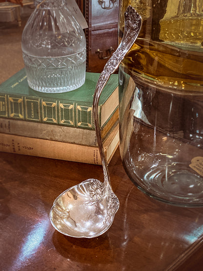 Antique Silver Plate Gloria Lily Pattern Art Nouveau WM A Rogers Punch Ladle