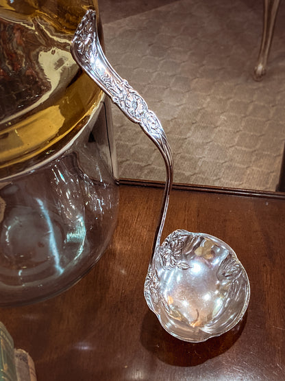 Antique Silver Plate Gloria Lily Pattern Art Nouveau WM A Rogers Punch Ladle