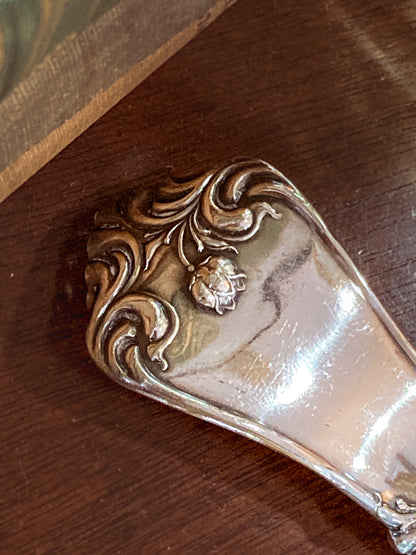 Antique Silver Plate Gloria Lily Pattern Art Nouveau WM A Rogers Punch Ladle