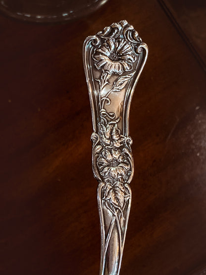 Antique Silver Plate Gloria Lily Pattern Art Nouveau WM A Rogers Punch Ladle