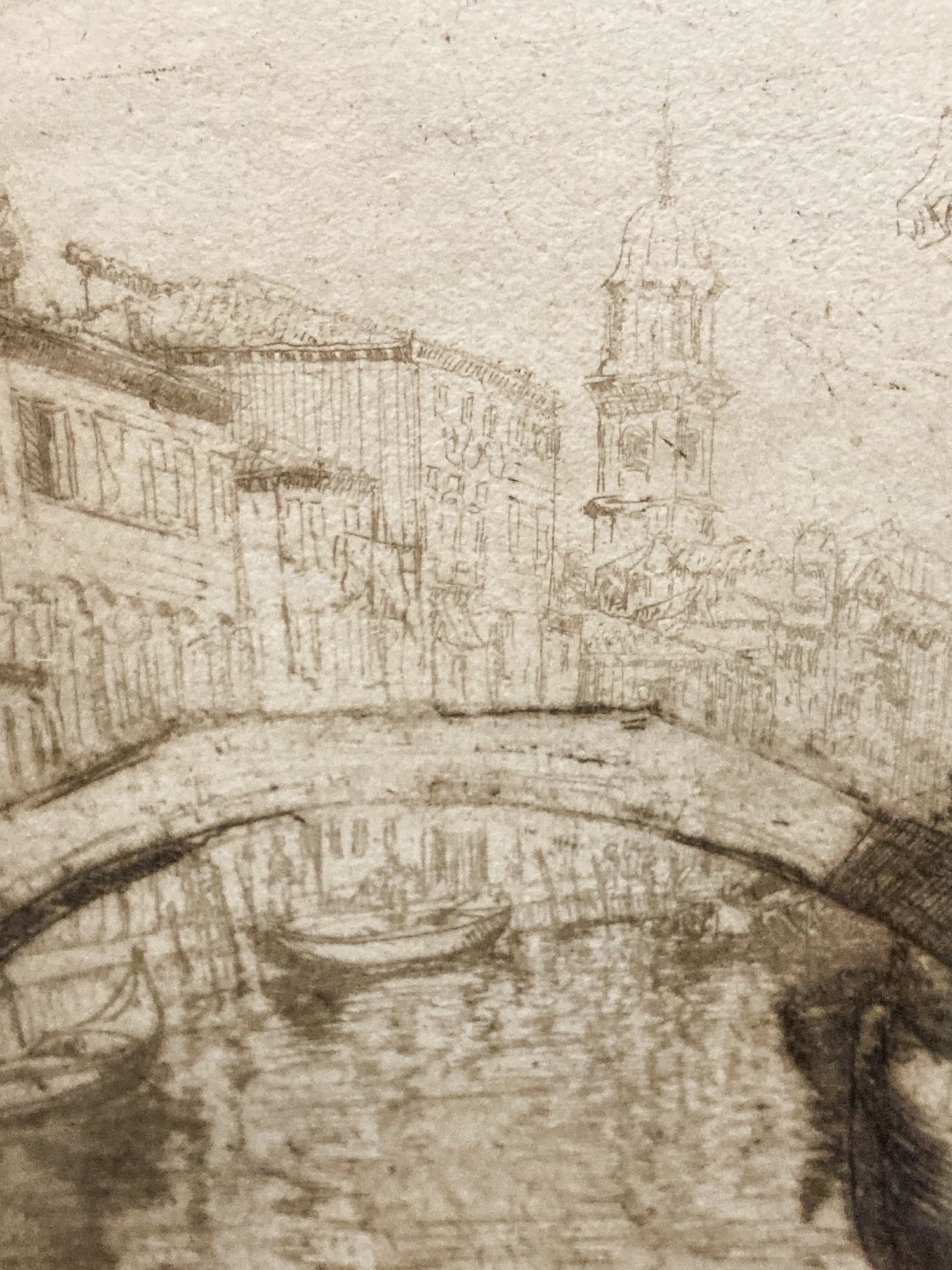 Antique 1913 Donald Shaw MacLaughlin Venetian Canal Framed Engraving