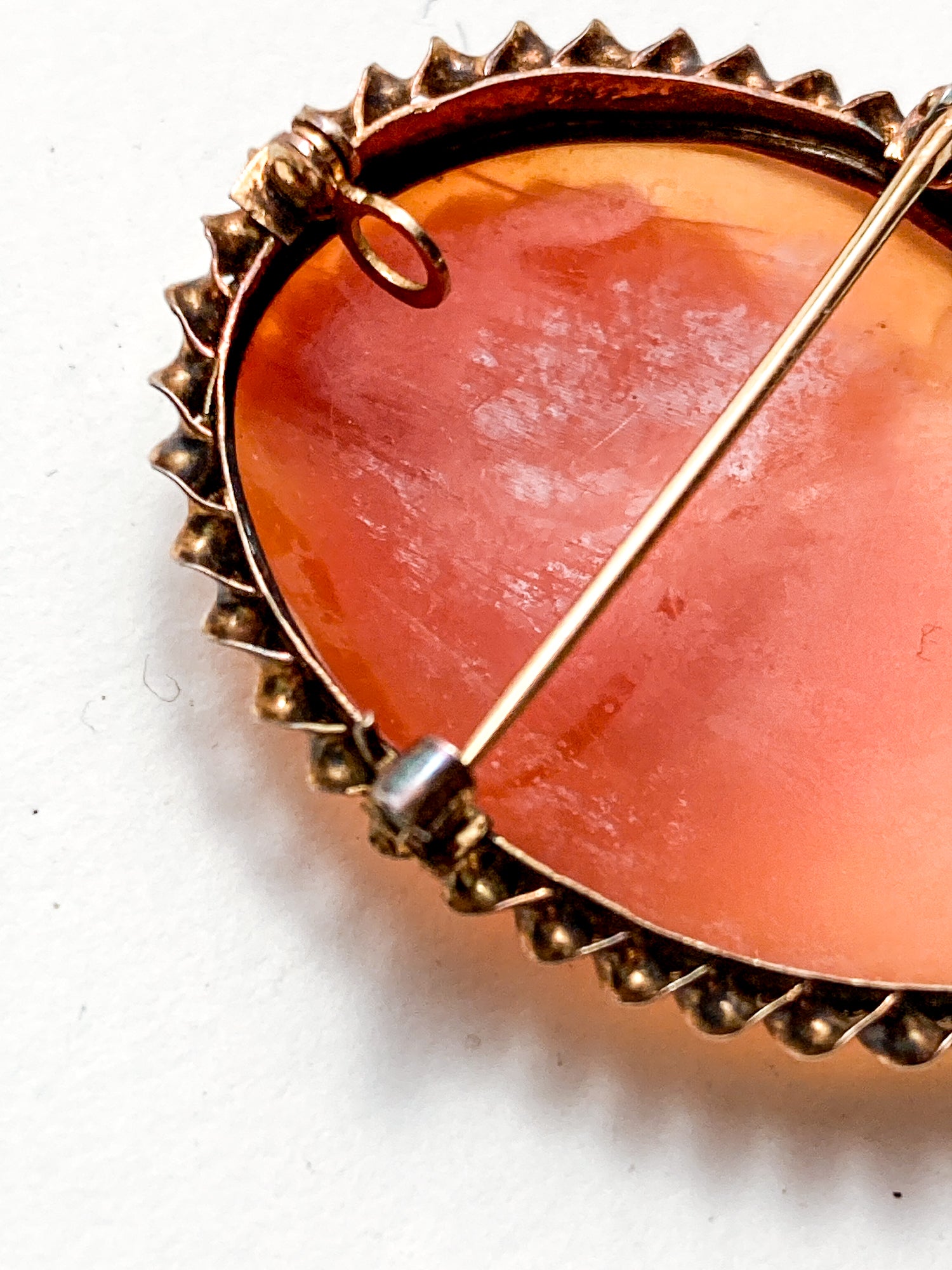 Antique 1920s 10K Yellow Gold Oval Cameo Brooch Pin Convertible Pendant