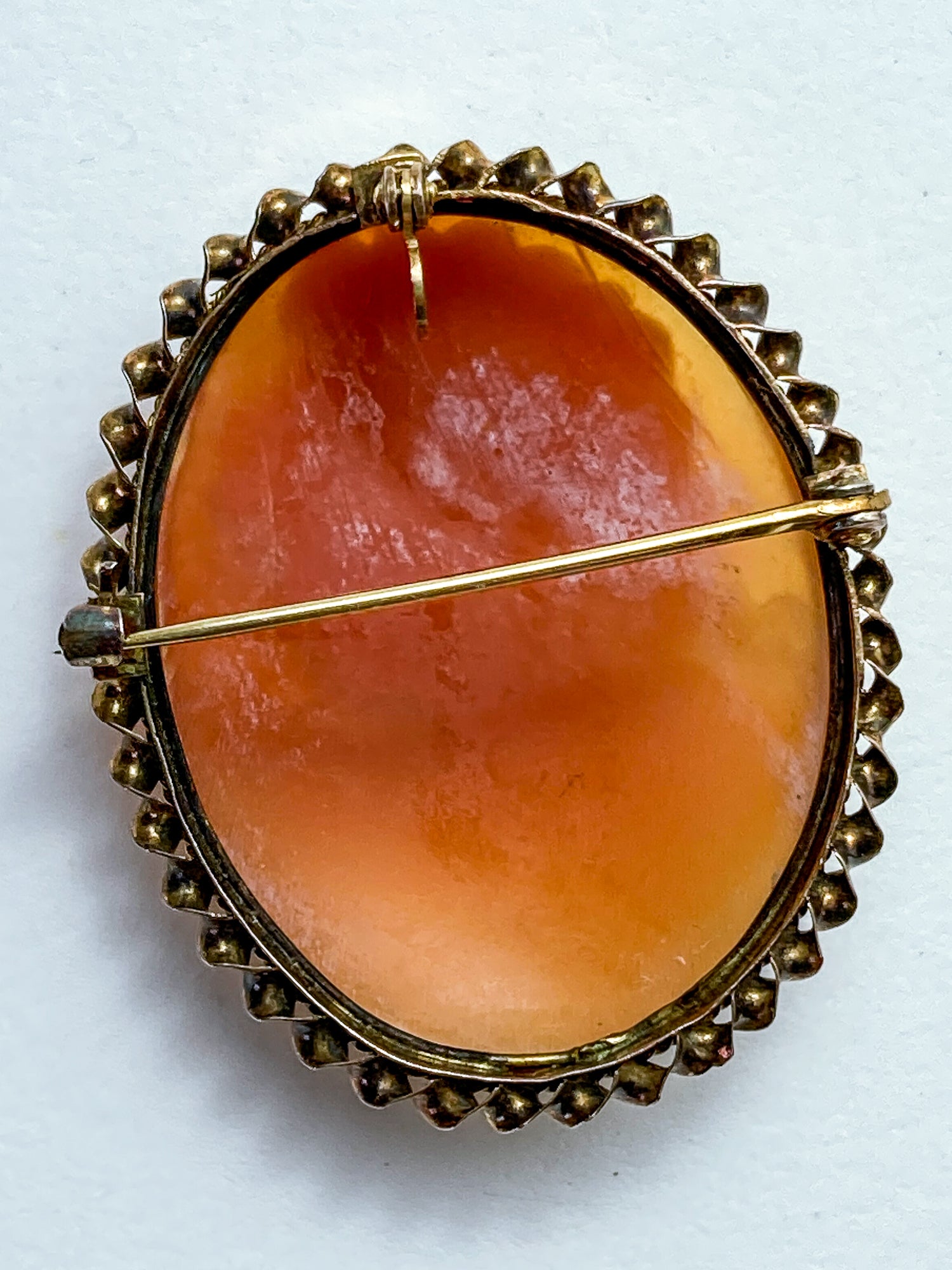 Antique 1920s 10K Yellow Gold Oval Cameo Brooch Pin Convertible Pendant
