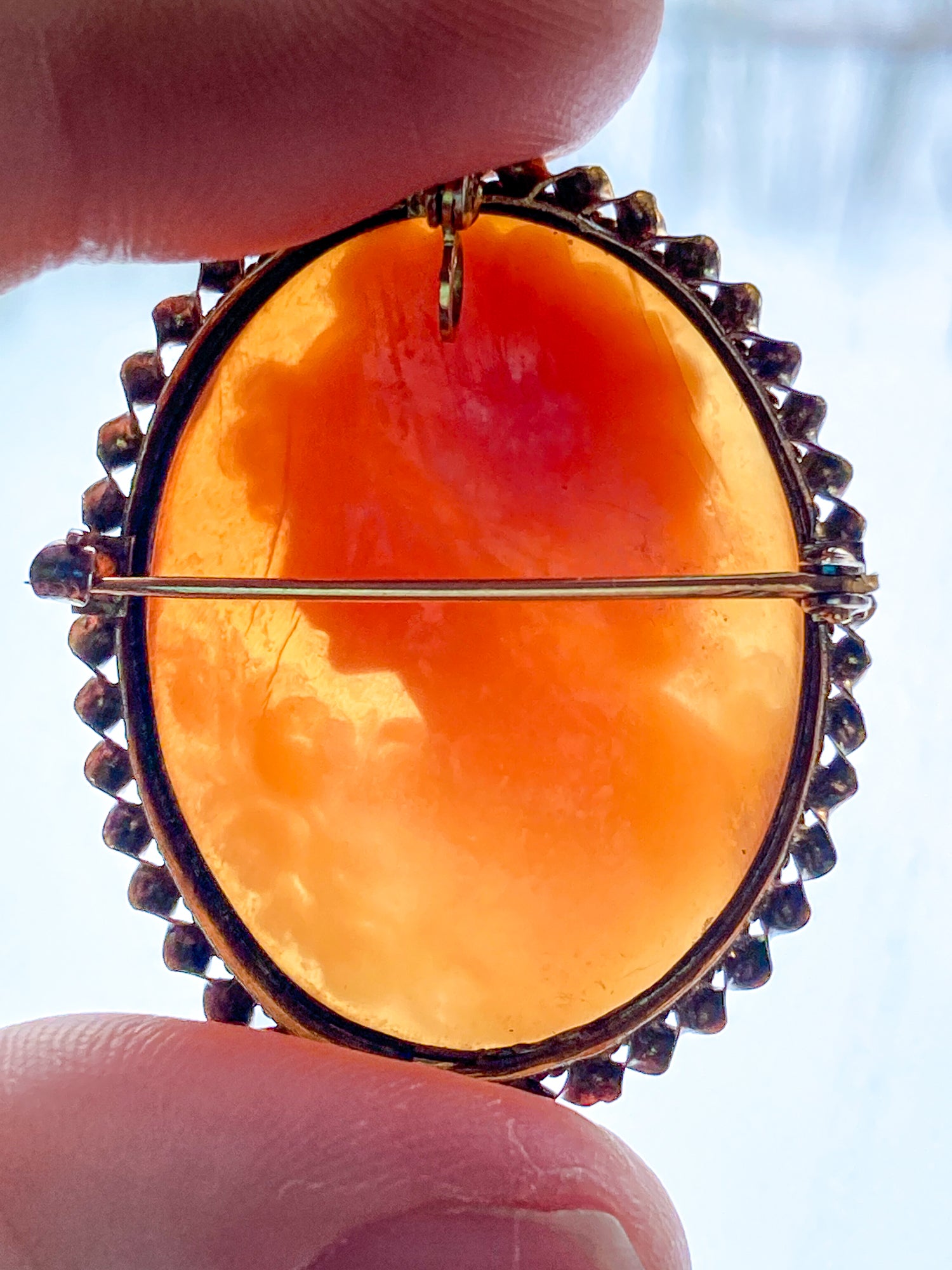 Antique 1920s 10K Yellow Gold Oval Cameo Brooch Pin Convertible Pendant