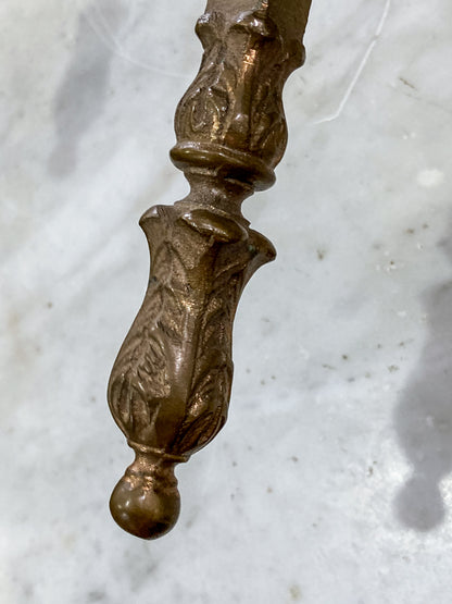 Antique 1920s Medieval Influence Bronze Wall Single Light Sconce Pair