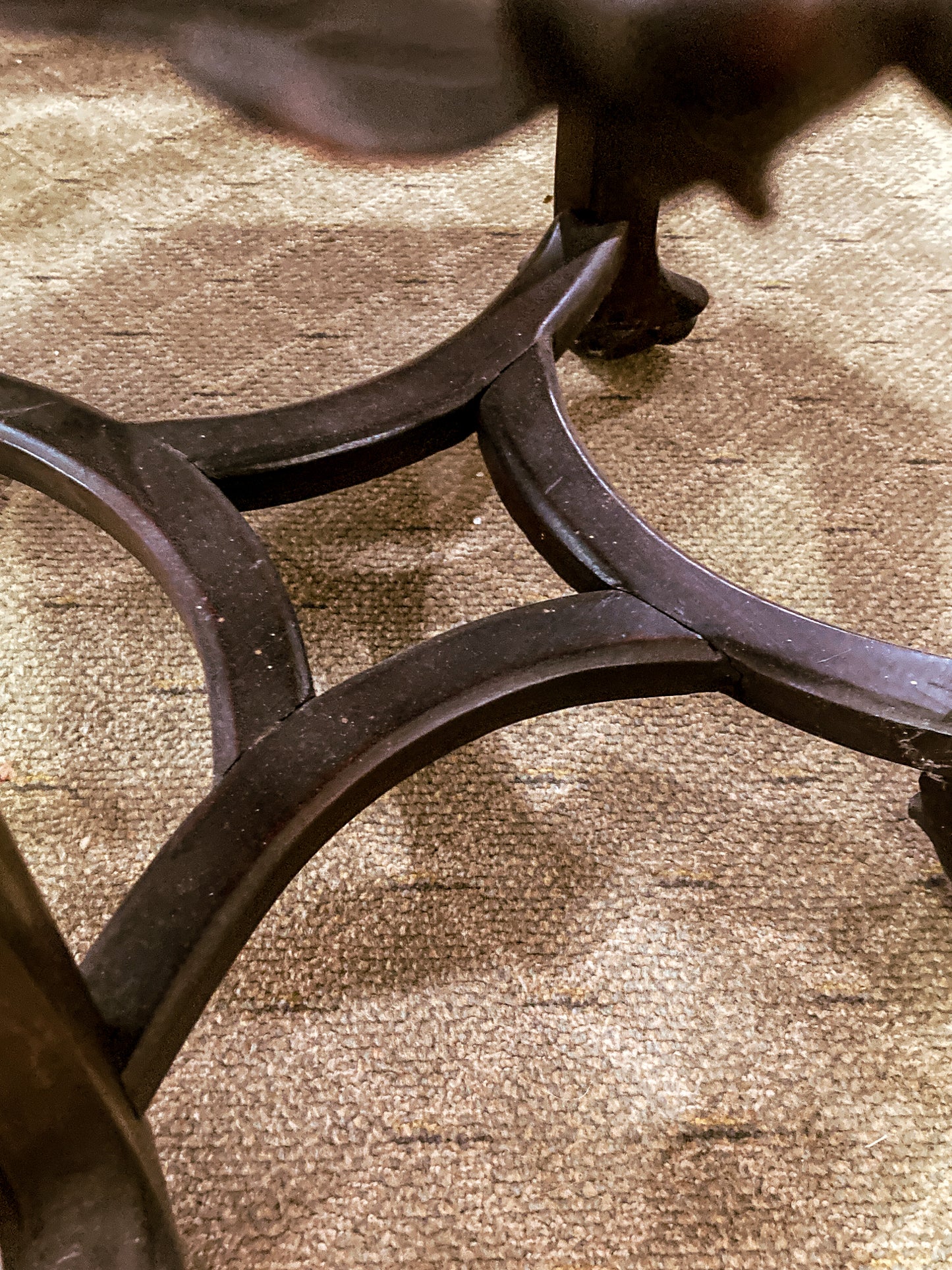 Antique 1920s Hand Carved Chinese Rosewood Marble Top Inlay Side Table