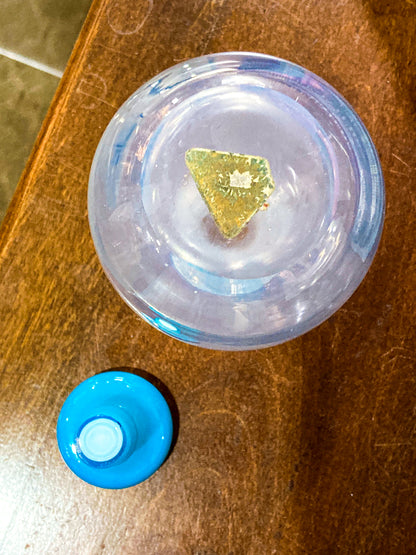 Antique 1920s Steuben Opalescent Aqua Stopper Glass Scent Bottle