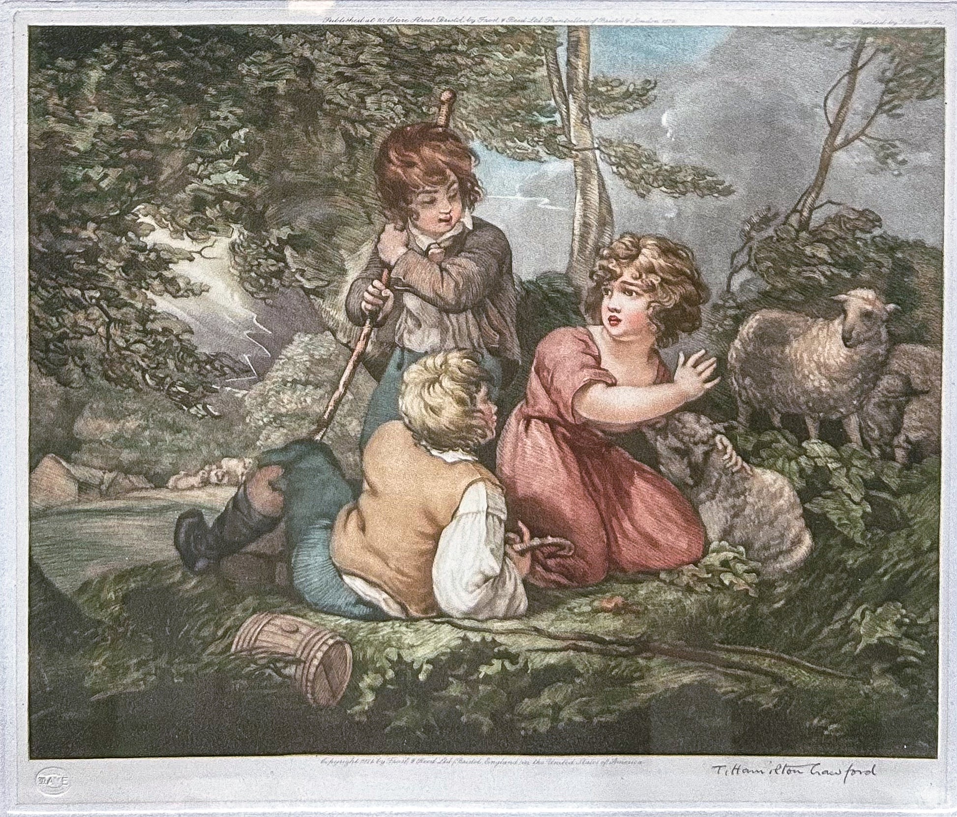 Antique Thomas Hamilton Crawford (1860-1948) Framed Aquatint Print