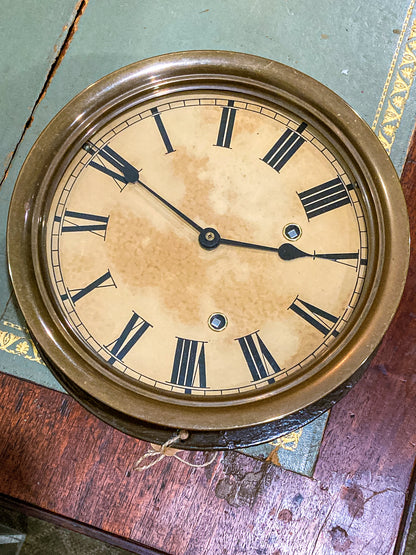 Antique 1924 American Schäffer & Budenberg Brass Case Marine Bulkhead Wall Clock