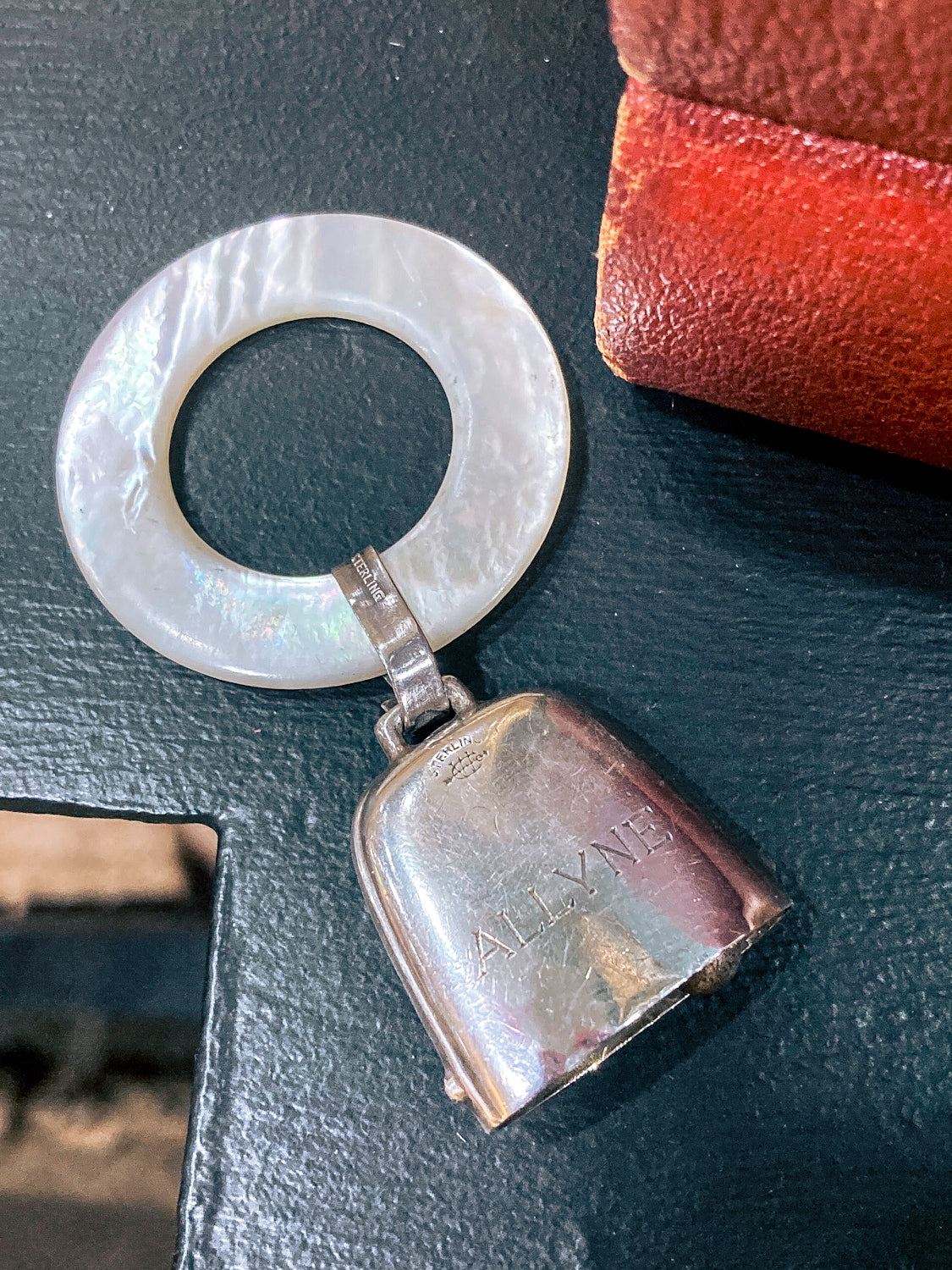 Antique 1926 Sterling Silver June 22 Baby Birth Record Bell Ornament