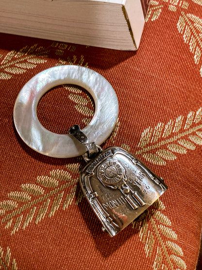 Antique 1926 Sterling Silver June 22 Baby Birth Record Bell Ornament