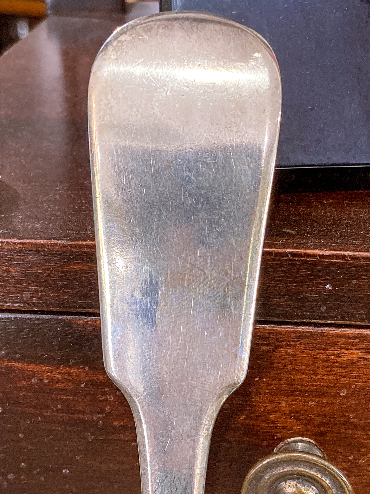 Antique 1826 Thomas Wallis English Sterling Silver Stuffing Spoon