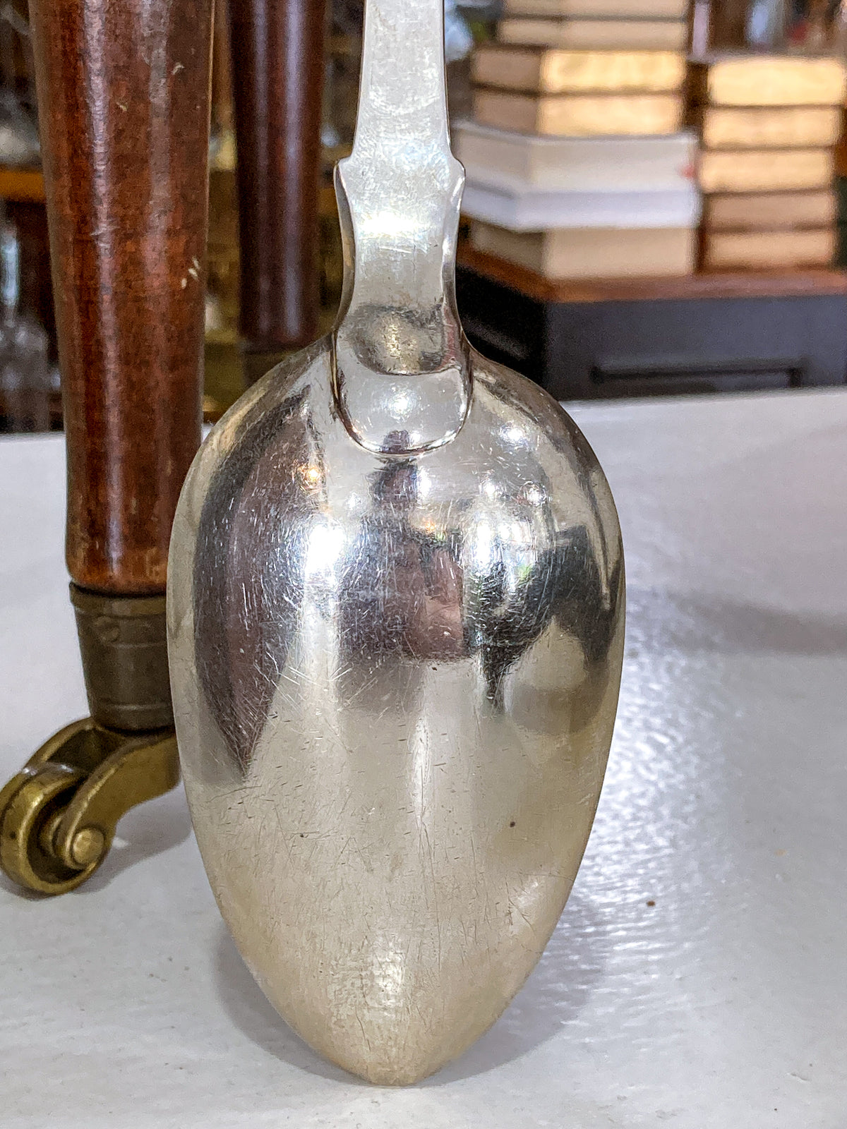 Antique 1826 Thomas Wallis English Sterling Silver Stuffing Spoon