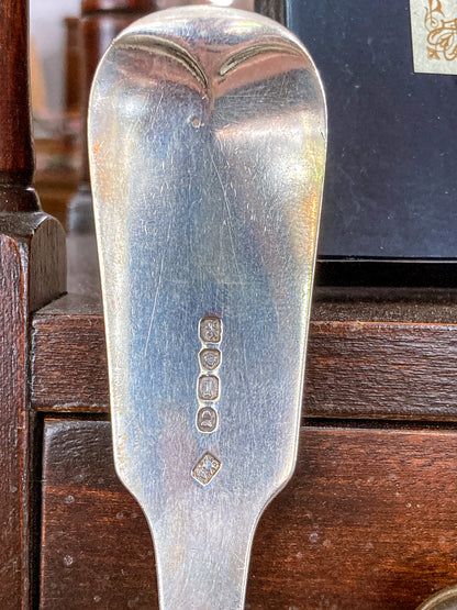 Antique 1826 Thomas Wallis English Sterling Silver Stuffing Spoon