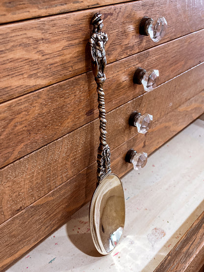 Antique Circa 1877 English Sterling Silver Figural Sculptural Apostle Spoon