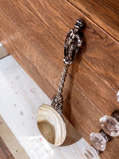 Antique Circa 1877 English Sterling Silver Figural Sculptural Apostle Spoon