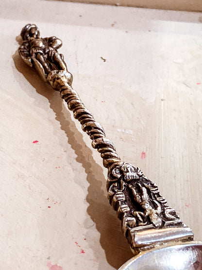 Antique Circa 1877 English Sterling Silver Figural Sculptural Apostle Spoon