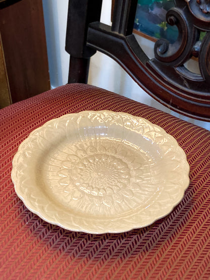 Antique 19th Century Wedgwood Caneware Beige Sunflower Plate