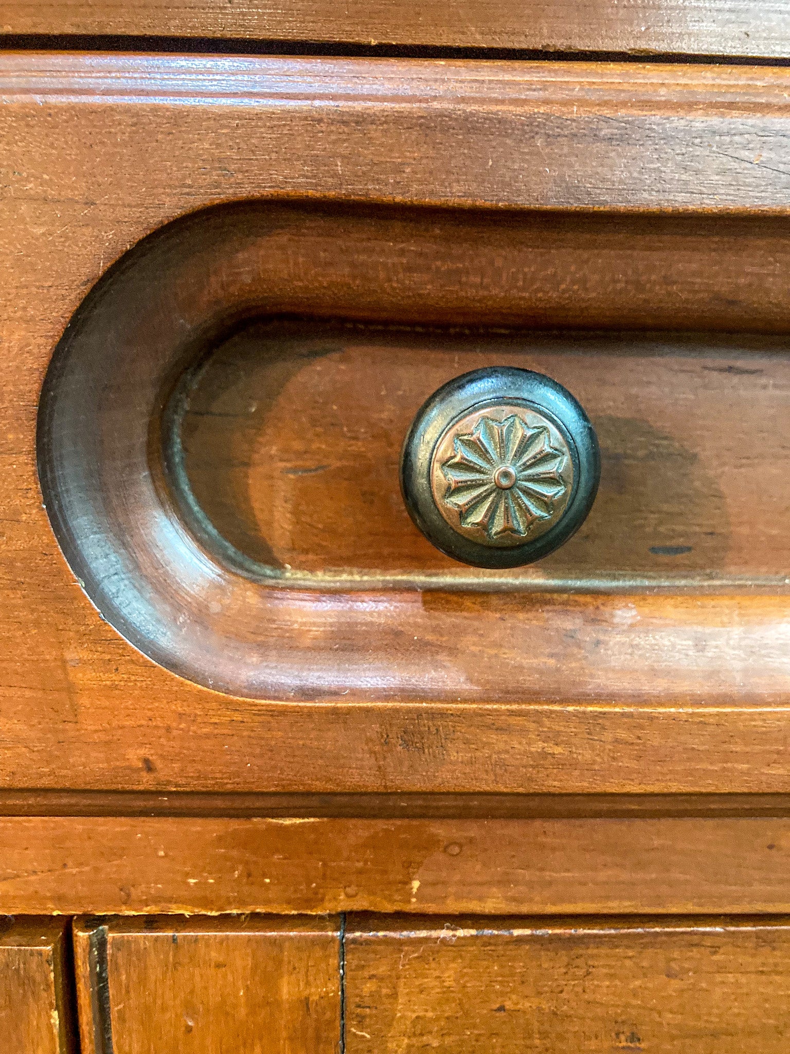 
Antique 19th Century American Carved Wood Glass Door Hutch Bookcase Cabinet
