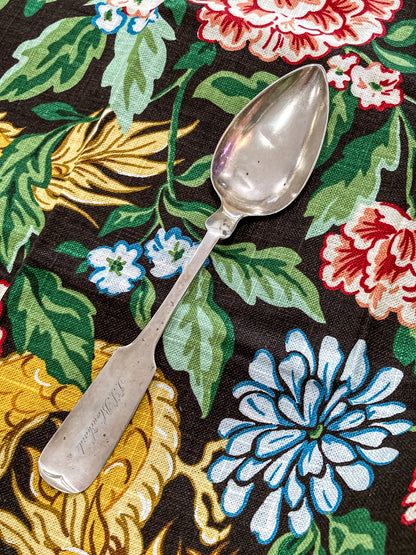Antique 19th Century Chandless Coin Silver Engraved Serving Spoon