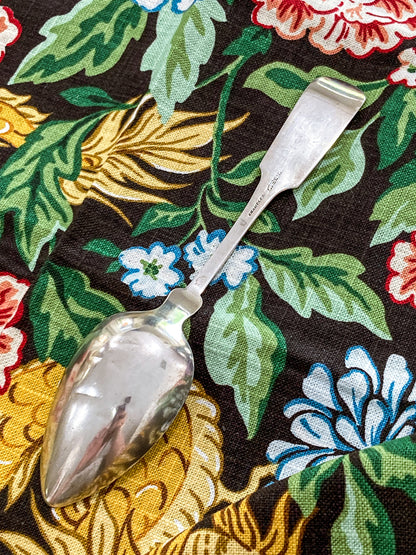 Antique 19th Century Chandless Coin Silver Engraved Serving Spoon