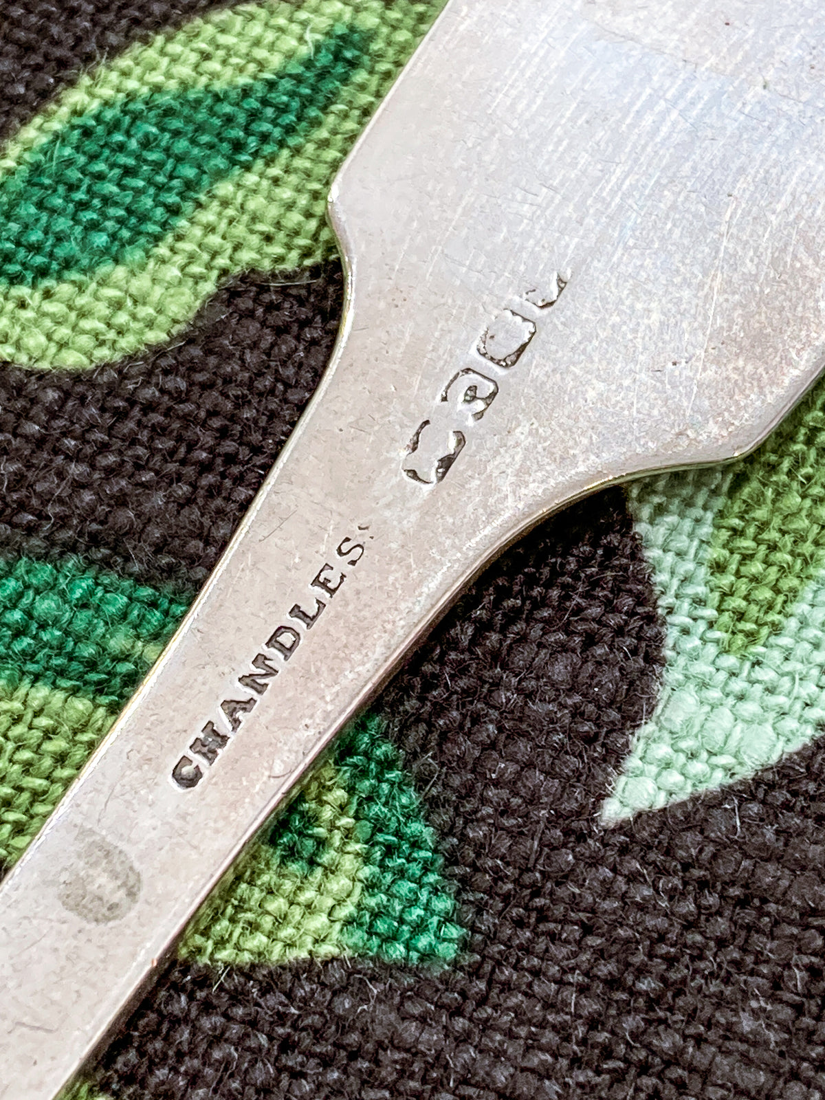 Antique 19th Century Chandless Coin Silver Engraved Serving Spoon