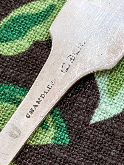 Antique 19th Century Chandless Coin Silver Engraved Serving Spoon
