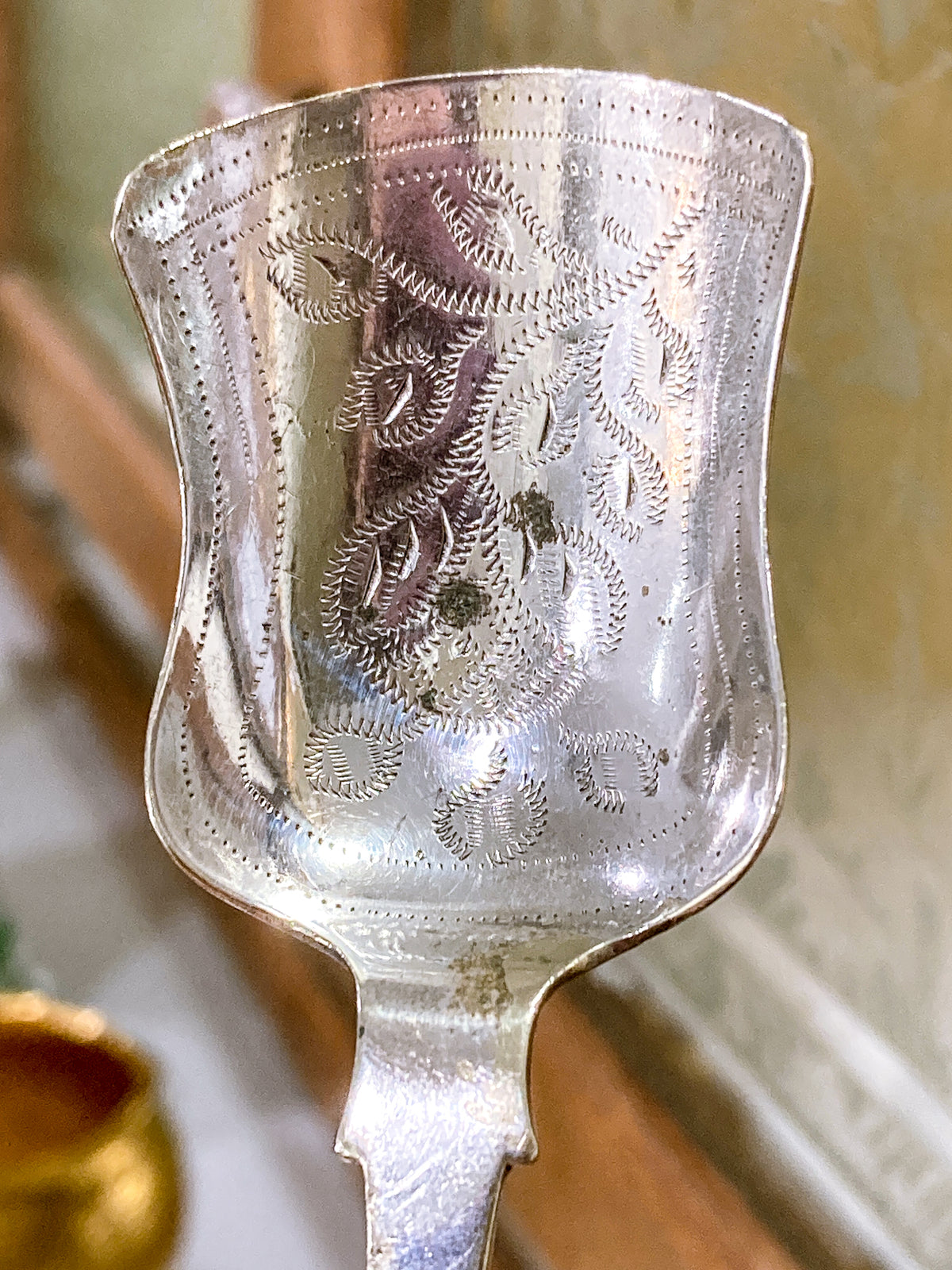 Antique Victorian 19th Century Coin Silver Sugar Shovel Spoon