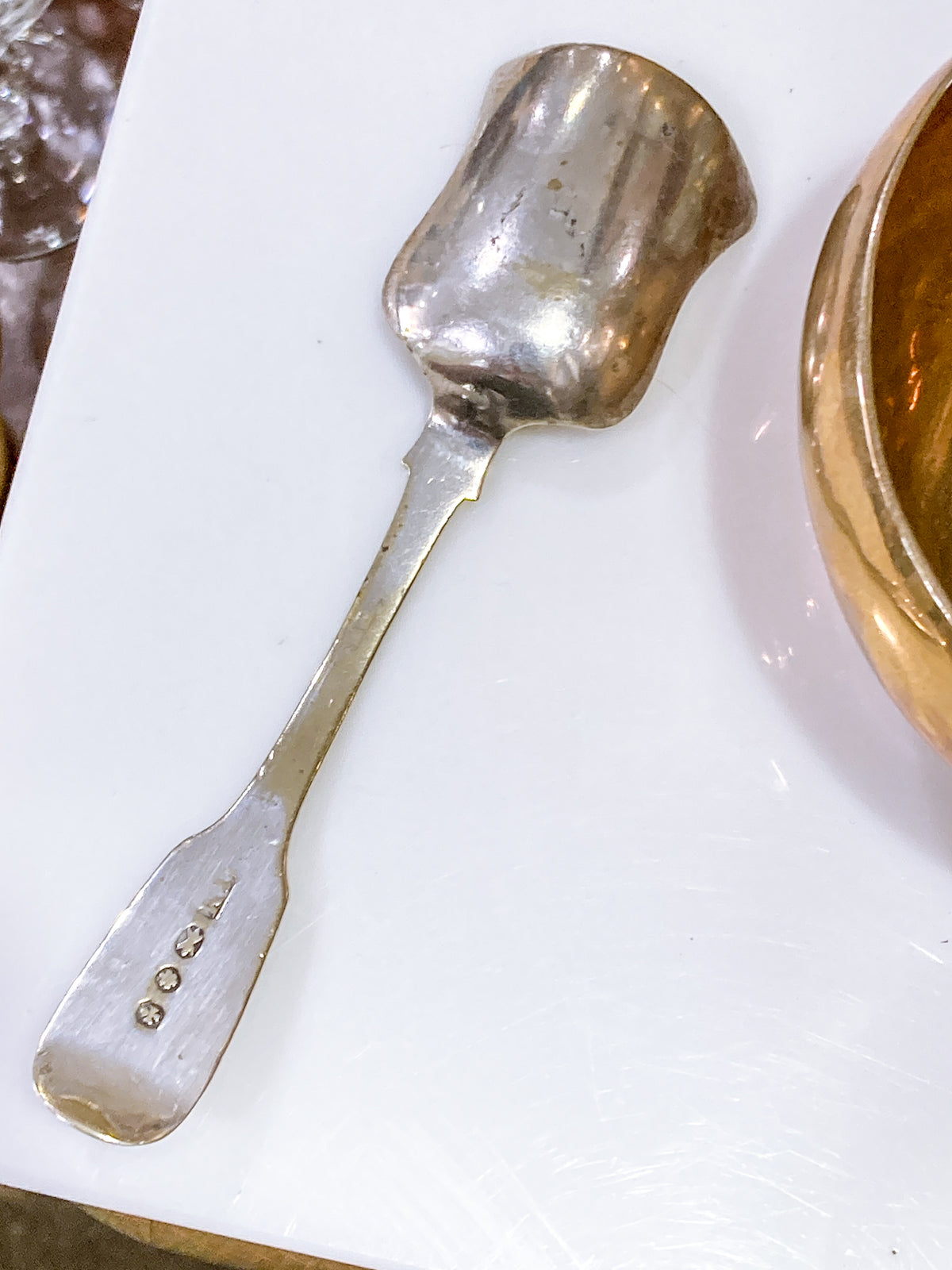 Antique Victorian 19th Century Coin Silver Sugar Shovel Spoon