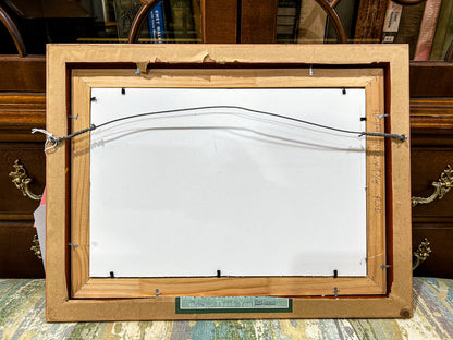 Antique Late 19th Century Continental Framed Horses Oil on Artist Board Painting