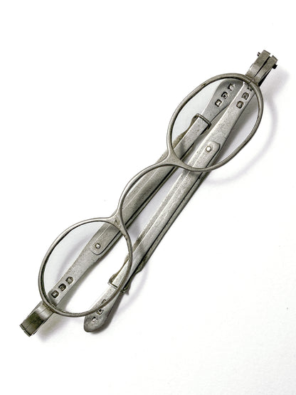 Antique 19th Century Silver Adjustable Retractable Spectacles Glasses