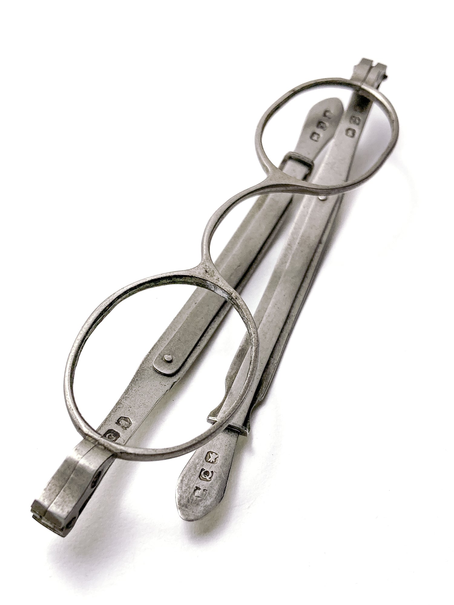Antique 19th Century Silver Adjustable Retractable Spectacles Glasses