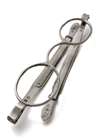 Antique 19th Century Silver Adjustable Retractable Spectacles Glasses