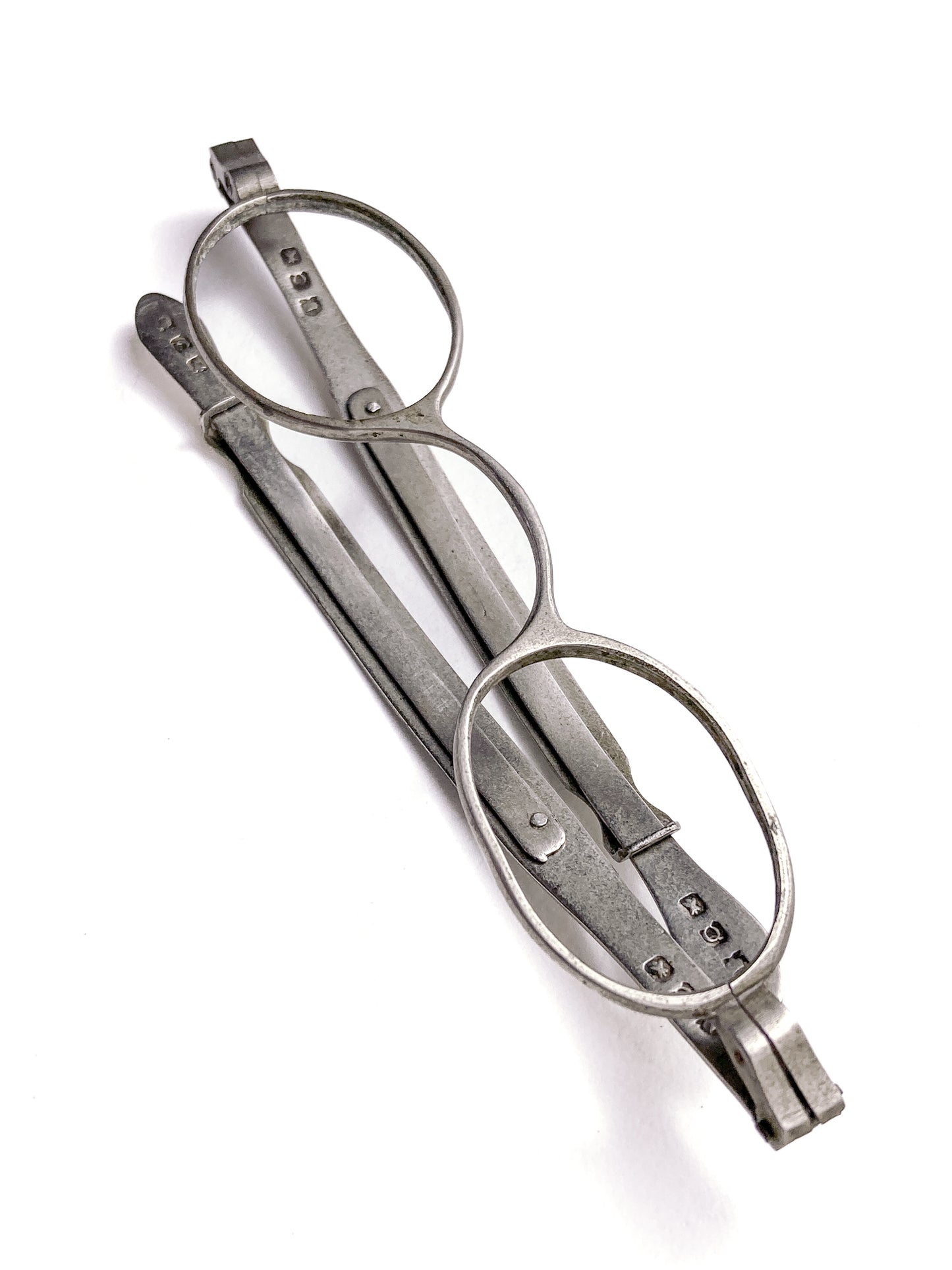 Antique 19th Century Silver Adjustable Retractable Spectacles Glasses