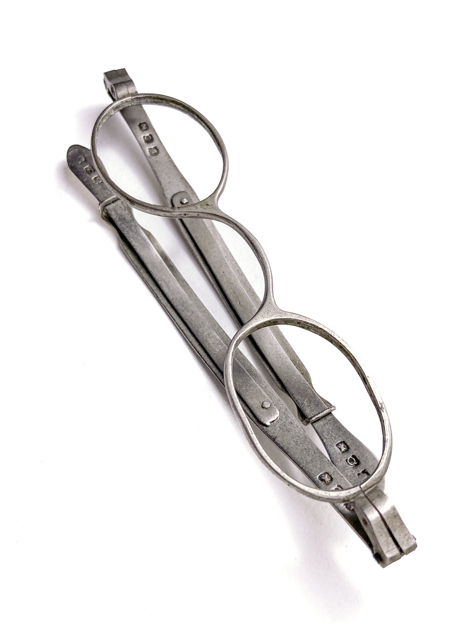 Antique 19th Century Silver Adjustable Retractable Spectacles Glasses