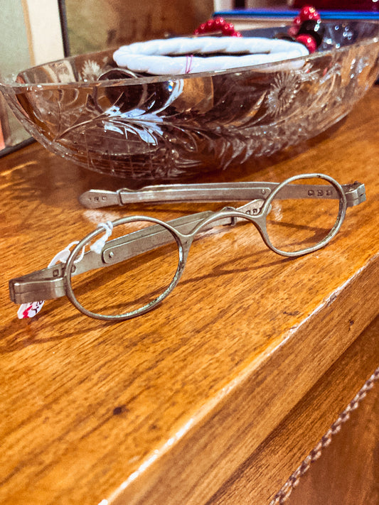Antique 19th Century Silver Adjustable Retractable Spectacles Eye Glasses