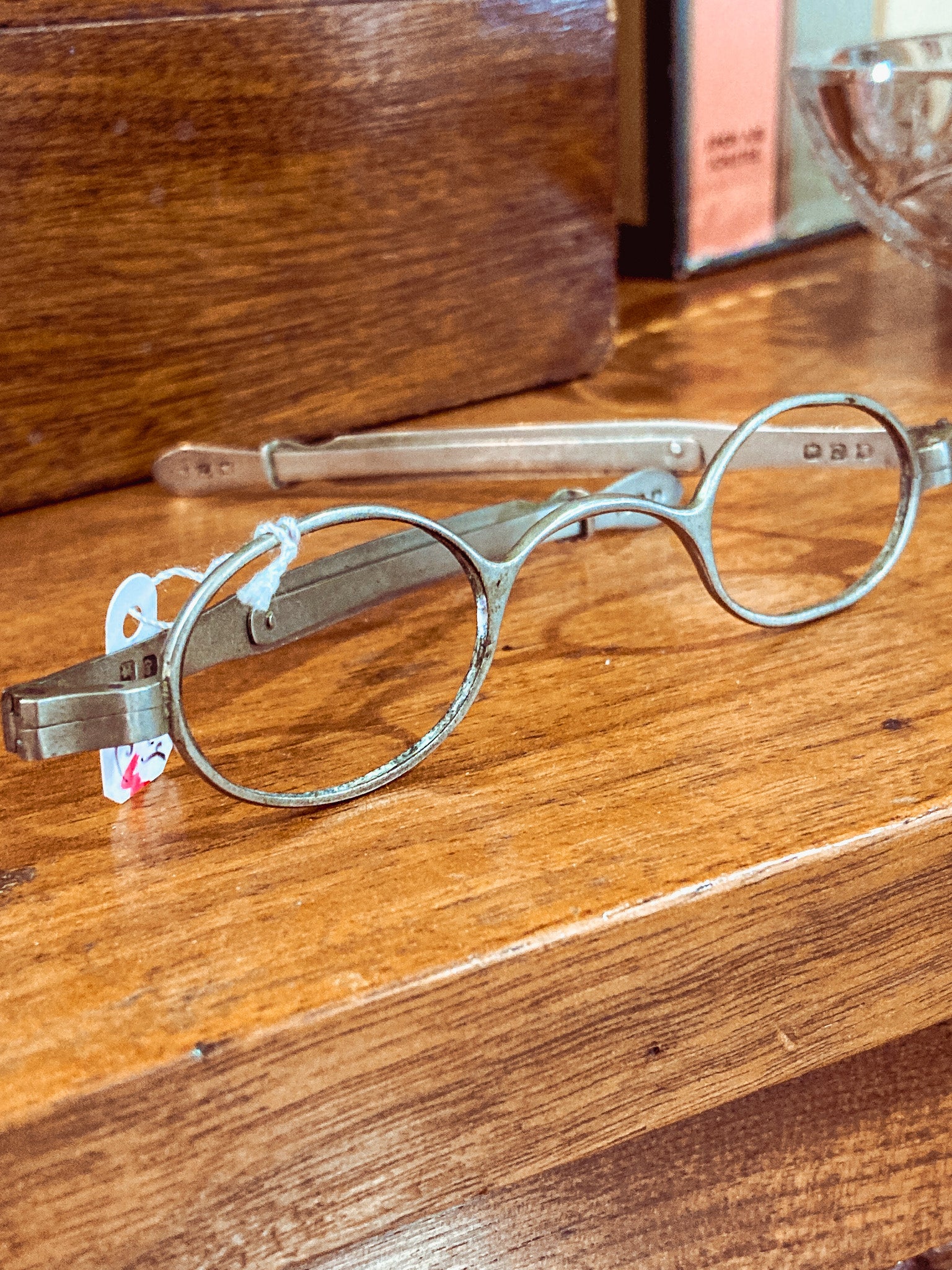 Antique 19th Century Silver Adjustable Retractable Spectacles Eye Glasses