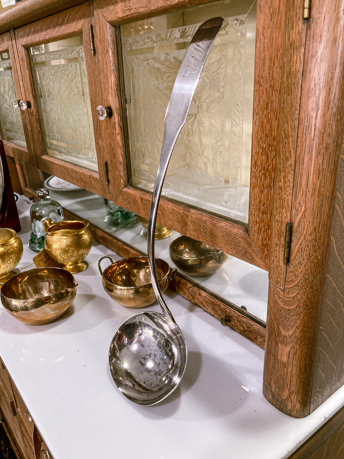 Antique 19th Century Federal Era Silversmith Charles Alexander Burnett (1769-1849) Silver Punch Ladle
