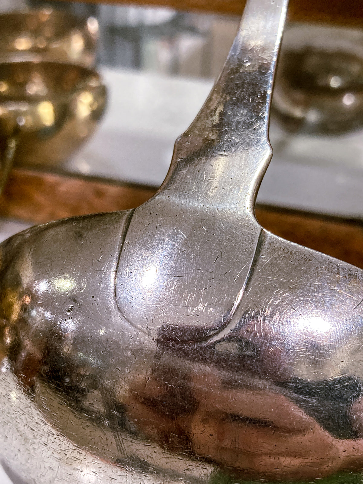 Antique 19th Century Federal Era Silversmith Charles Alexander Burnett (1769-1849) Silver Punch Ladle
